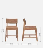 Zehan Acacia Wood Dining Chair in Natural Finish - Image 3