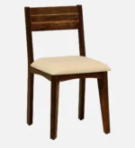Nain Sheesham Wood Cushioned Dining Chair With Brass Inlay In Provincial Teak Finish - Image 5