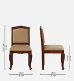 Nain Sheesham Wood Dining Chairs In Honey Oak Finish - Image 3