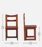 Nain Sheesham Wood Folding Dining Chair In Honey Oak Finish - Image 3