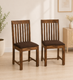 Corvyn Sheesham Wood Chair in Teak Finish (set of 2)