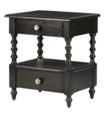 Corzavia Solid Sheesham Wood Nightstand in Walnut Finish - Image 3