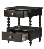 Corzavia Solid Sheesham Wood Nightstand in Walnut Finish - Image 4