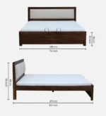 Creviano Elegant Solid Wood Bedroom Bed with Natural Finish - Image 9