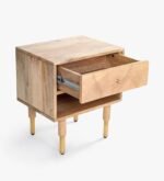 Crvensa Handcrafted Wooden Nightstand with Elegant Storage - Image 3