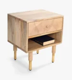 Crvensa Handcrafted Wooden Nightstand with Elegant Storage - Image 4
