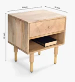 Crvensa Handcrafted Wooden Nightstand with Elegant Storage - Image 5