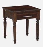 Dalder Sheesham Wood Nightstand in Sun-Dried Oak Finish with Drawer - Image 4