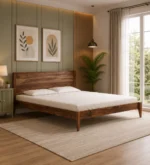 Dalerique Premium Natural Finish Double Bed for Luxury Bedroom Setup
