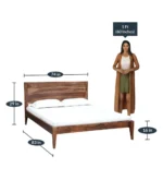 Dalerique Premium Natural Finish Double Bed for Luxury Bedroom Setup - Image 3