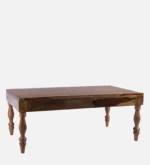 Deodar Cedar Carved Coffee Table in Antique Walnut - Image 2