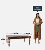 Deodar Cedar Carved Coffee Table in Antique Walnut - Image 3