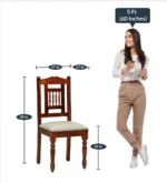 Dinora Solid Sheesham Wood 6 Seater Dining Table Set with Comfortable Chairs - Image 7