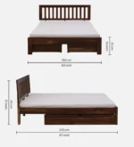 Dryntal Sheesham Wood Storage Bed in Forest Natural Tone - Image 5