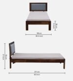 Eimvora Solid Wood Single Bed in Warm Natural Tone - Image 3