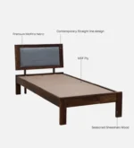 Eimvora Solid Wood Single Bed in Warm Natural Tone - Image 6