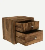 Eldyn Solid Sheesham Bedside Table in Clay Wood Natural Finish - Image 5