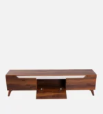 Elegant Walnut Finish Entertainment Unit for Living Room - Image 2