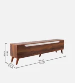 Elegant Walnut Finish Entertainment Unit for Living Room - Image 3