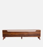 Elegant Walnut Finish Entertainment Unit for Living Room - Image 5