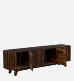 Elmswood Mango Wood TV Console in Stain Resistant Dark Mahogany Finish - Image 6