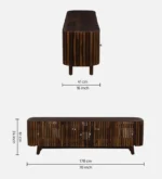 Elmswood Mango Wood TV Console in Stain Resistant Dark Mahogany Finish - Image 10