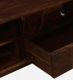 Elmswood Mango Wood TV Console in Stain Resistant Dark Mahogany Finish - Image 9
