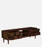 Elmswood Mango Wood TV Console in Stain Resistant Dark Mahogany Finish - Image 4