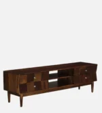 Elmswood Mango Wood TV Console in Stain Resistant Dark Mahogany Finish - Image 5