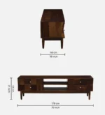 Elmswood Mango Wood TV Console in Stain Resistant Dark Mahogany Finish - Image 10