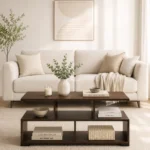 Elvara Rectangular Coffee Table with Open Shelf Storage