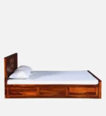 Eootara Sheesham Wood Storage Bed in Deep Natural Finish - Image 5