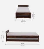 Eosmo Sage Single Bed With Box Storage In Walnut Finish - Image 4