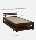 Eosmo Sage Single Bed With Box Storage In Walnut Finish - Image 11
