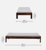 Erlina Premium Solid Wood Single Bed with Smooth Finish in Natural Tone for Bedroom - Image 4