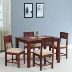 Euenvra Solid Wood Dining Table with Clean Natural Look