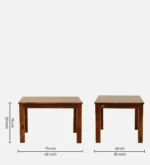 Farin Solid Mango Wood 4 Seater Dining Table in Distressed Natural Finish - Image 4