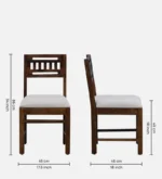 Felix Solid Wood Sheesham Chair in Provincial Teak Finish (SET OF 2) - Image 4