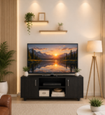 Ferndale Solid Teak Wood TV Console in Fade Resistant Rustic Brown Finish