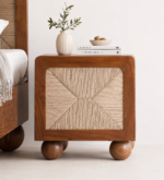 Frventis Luxury Wooden Side Table for Bedroom Decor