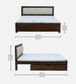 Fspen Contemporary Queen Size Storage Bed with Premium Cushion Headboard - Image 5