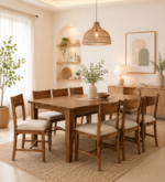Fstario Classic Sheesham Wood 8 Seater Dining Table with Bench & Chairs
