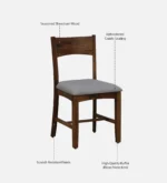 Fstario Classic Sheesham Wood 8 Seater Dining Table with Bench & Chairs - Image 7