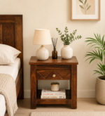 Fuinvera Modern Wooden Bedside Table