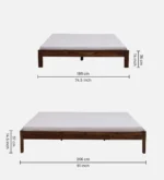 Gasavelle Natural Oak Finish Platform Bed for Contemporary Living Spaces - Image 4