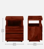 Gelnora Solid Sheesham Wood Bedside Table with Drawer - Image 3