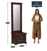 Gingston Solid Wood Dressing Table in Classic Walnut Finish - Image 4