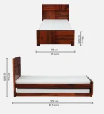 Grlina Wooden Single Bed in Warm Honey Oak Finish - Image 9