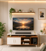 Grovemill Engineered Wood TV Console in Heat Resistant Warm Chestnut Finish