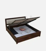 Gslo Premium Bed with Spacious Storage and Elegant Walnut Finish - Image 8